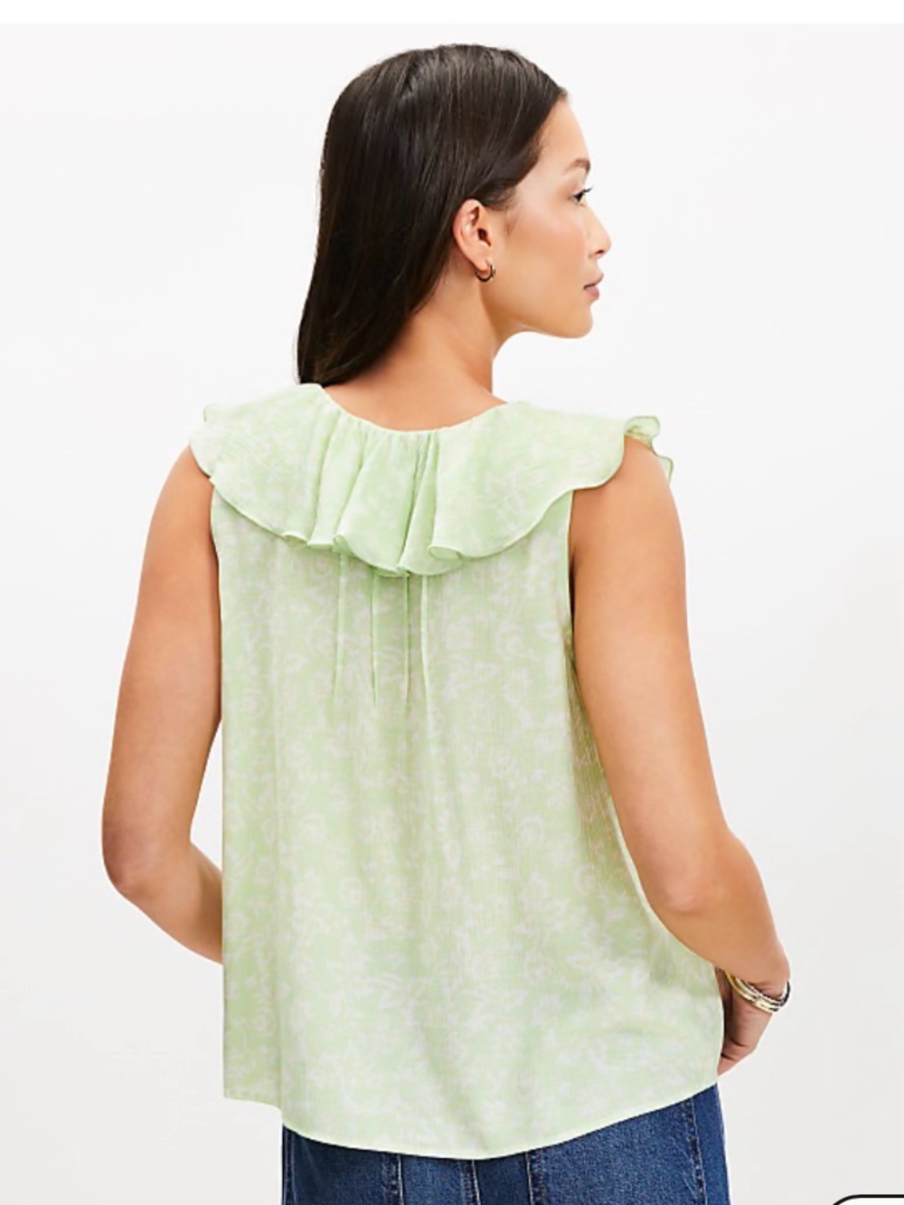 Loft Garden Pleated Ruffle Shell Size S - Picture 2 of 12